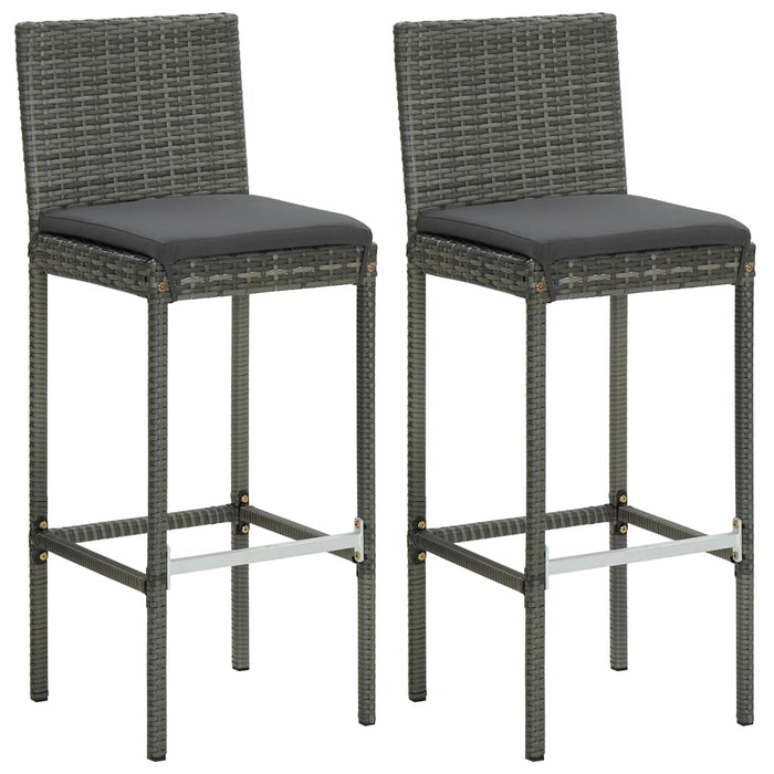 Set da Bar da Giardino 3 pz con Cuscini in Polyrattan Grigio 3064829