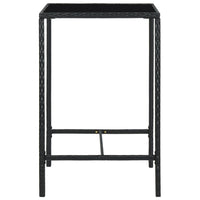 Set Bar da Giardino 5 pz con Cuscini in Polyrattan Nero cod mxl 36173