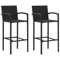 Set Bar da Giardino 3 pz in Polyrattan Nero cod mxl 40287