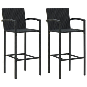 Set Bar da Giardino 3 pz in Polyrattan Nero cod mxl 40287