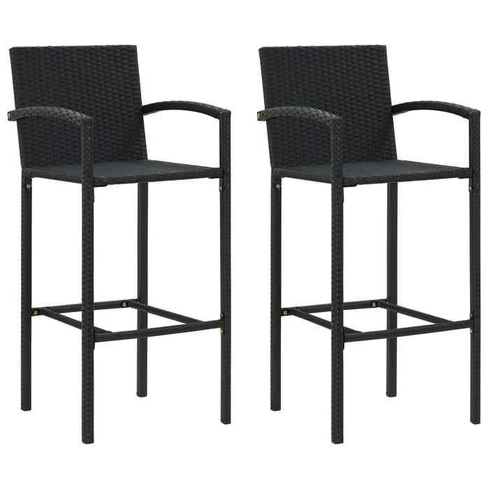 Set Bar da Giardino 3 pz in Polyrattan Nero cod mxl 40287