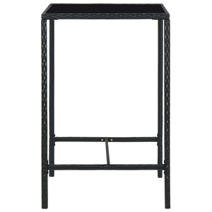 Set Bar da Giardino 5 pz in Polyrattan Nero 3064840