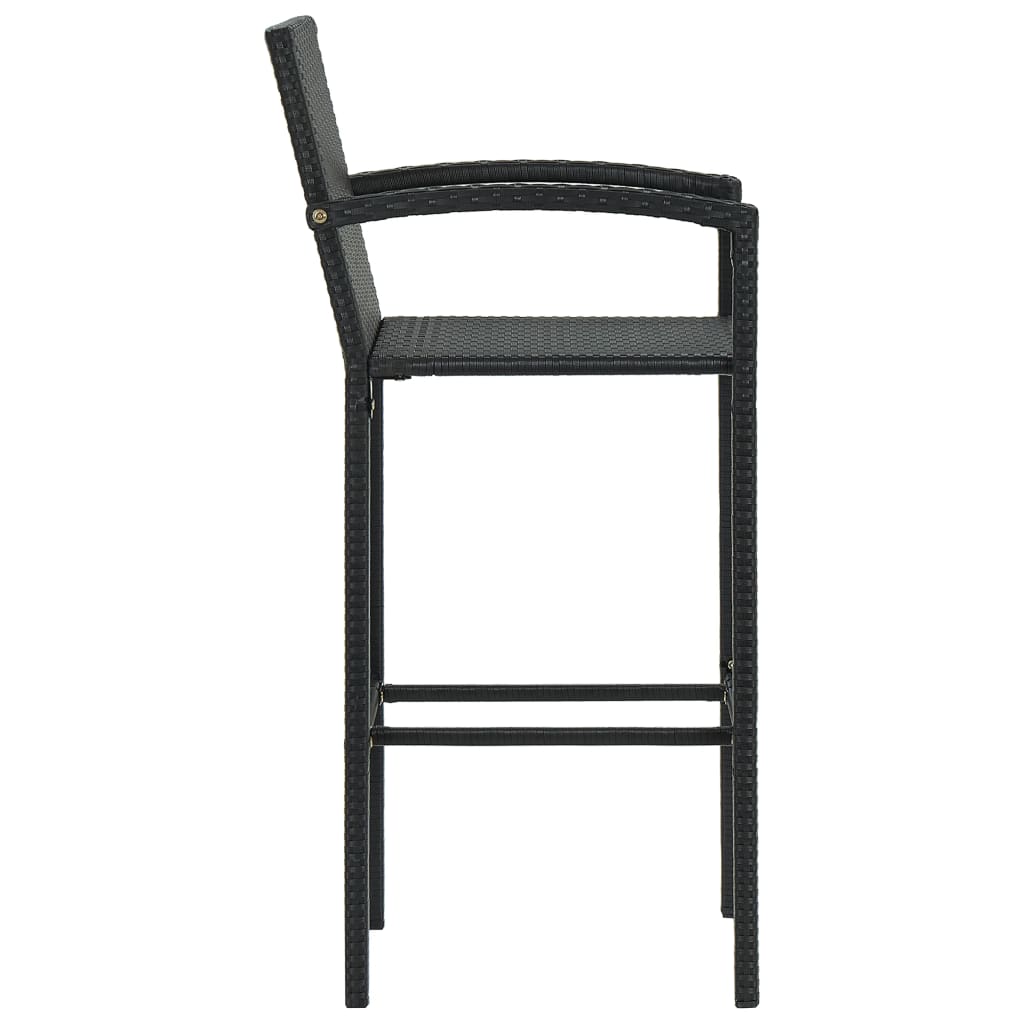 Set Bar da Giardino 5 pz in Polyrattan Nero 3064840