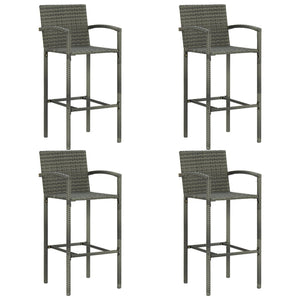Set da Bar da Giardino 5 pz in Polyrattan Grigio cod mxl 40292