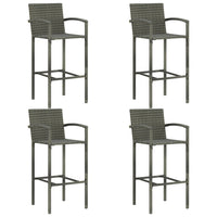 Set Bar da Giardino 5 pz in Polyrattan Grigio 3064841