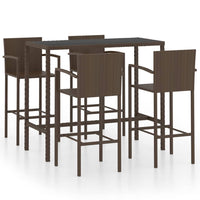 Set da Bar da Giardino 5 pz in Polyrattan Marrone 3064842
