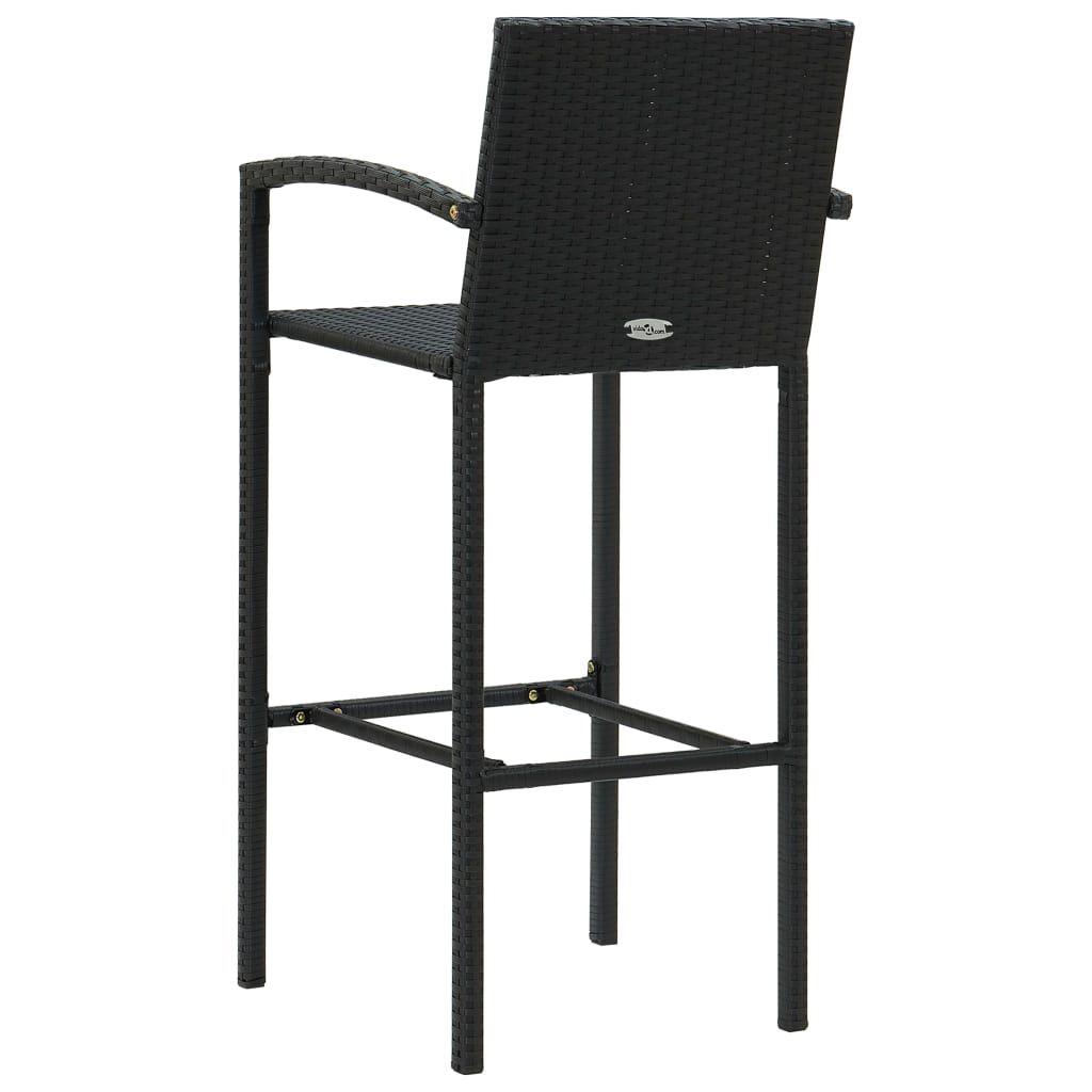 Set da Bar da Giardino 5 pz in Polyrattan Nero 3064843