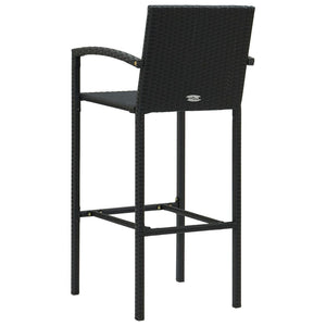 Set da Bar da Giardino 5 pz in Polyrattan Nero 3064843
