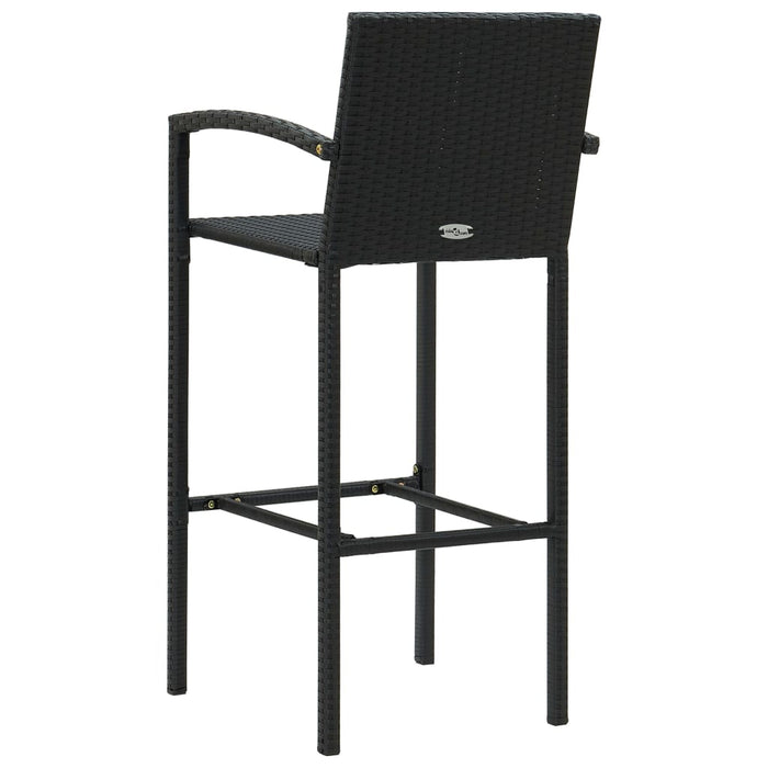 Set da Bar da Giardino 5 pz in Polyrattan Nero 3064843