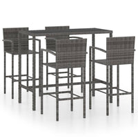 Set da Bar da Giardino 5 pz in Polyrattan Grigio cod mxl 40293