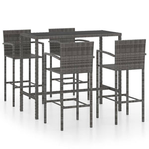 Set Bar da Giardino 5 pz in Polyrattan Grigio 3064844