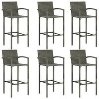 Set da Bar da Giardino 7 pz in Polyrattan Grigio cod mxl 40510