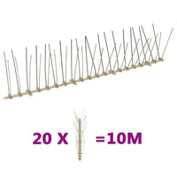 Set Dissuasori per Uccelli e Piccioni 20 pz 4 File 10 m cod mxl 55154