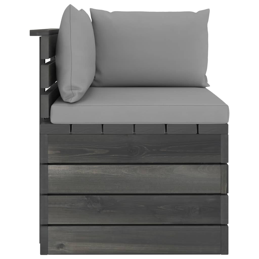 Divano Angolare da Giardino su Pallet con Cuscini Legno di Pino cod mxl 78666