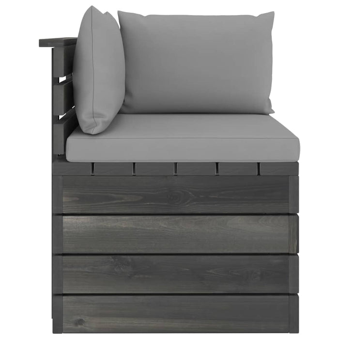 Divano Angolare da Giardino su Pallet con Cuscini Legno di Pino cod mxl 78666