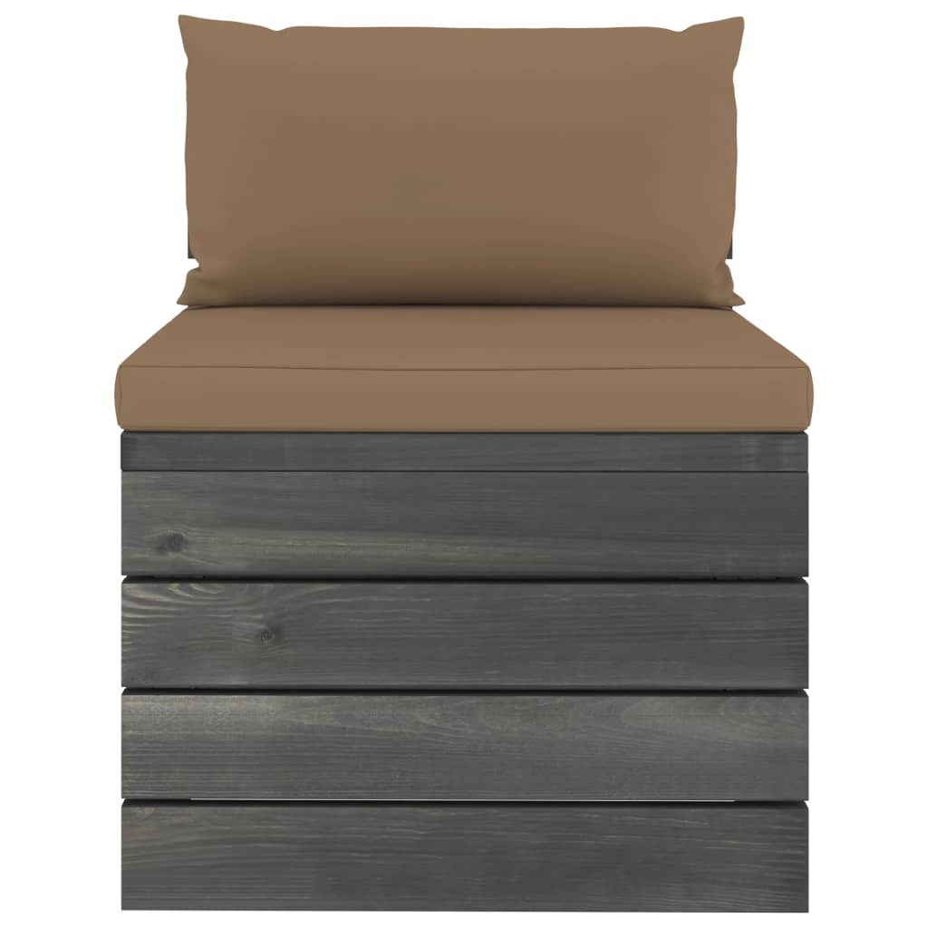 Set Divani da Giardino su Pallet 2 pz con Cuscini Massello Pino cod mxl 41482