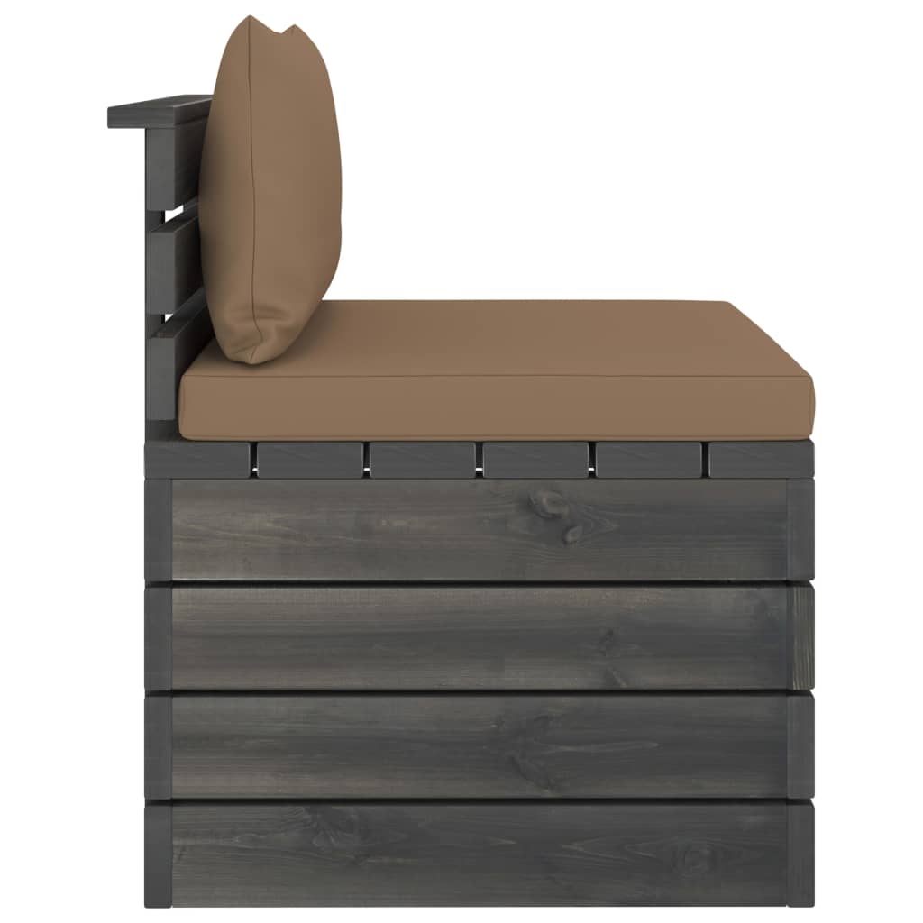 Set Divani da Giardino su Pallet 2 pz con Cuscini Massello Pino cod mxl 41482