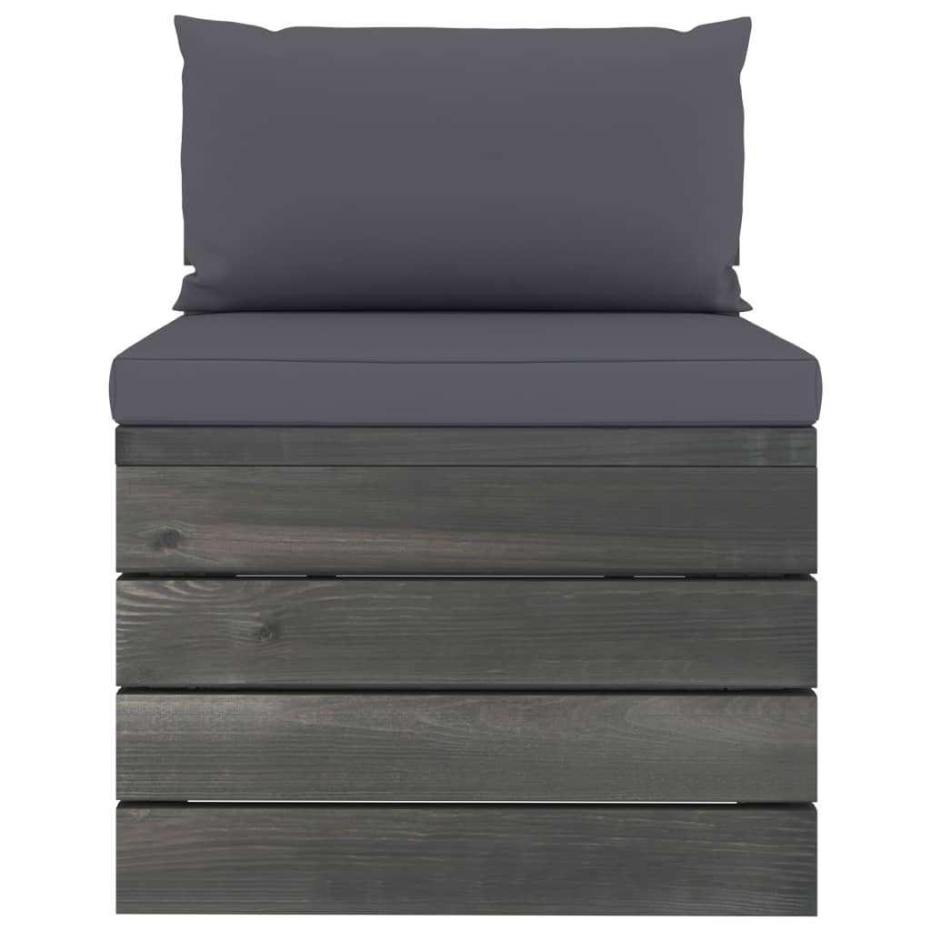 Set Divani da Giardino su Pallet 2 pz con Cuscini Massello Pino 3061671