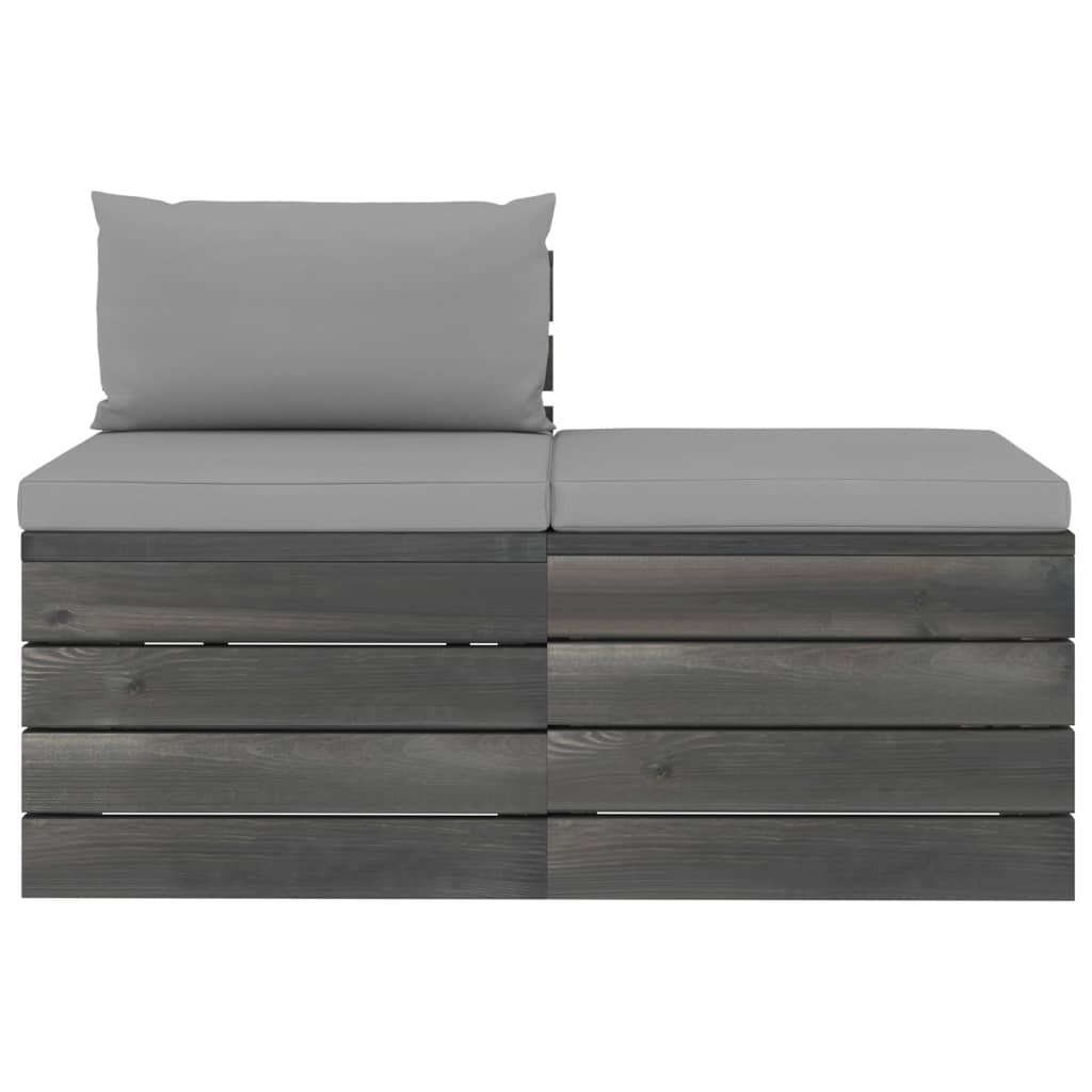Set Divani da Giardino su Pallet 2 pz con Cuscini Massello Pino cod mxl 48899