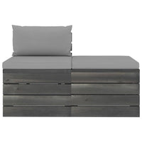 Set Divani da Giardino su Pallet 2 pz con Cuscini Massello Pino cod mxl 48899