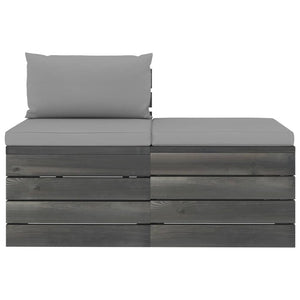 Set Divani da Giardino su Pallet 2 pz con Cuscini Massello Pino cod mxl 48899