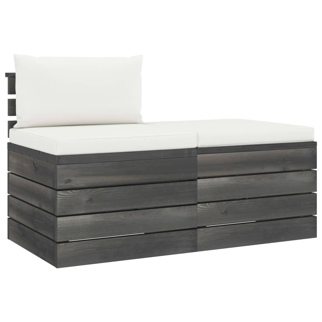 Set Divani da Giardino su Pallet 2 pz con Cuscini Massello Pino 3061673