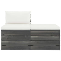 Set Divani da Giardino su Pallet 2 pz con Cuscini Massello Pino cod mxl 42377