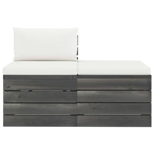 Set Divani da Giardino su Pallet 2 pz con Cuscini Massello Pino 3061673