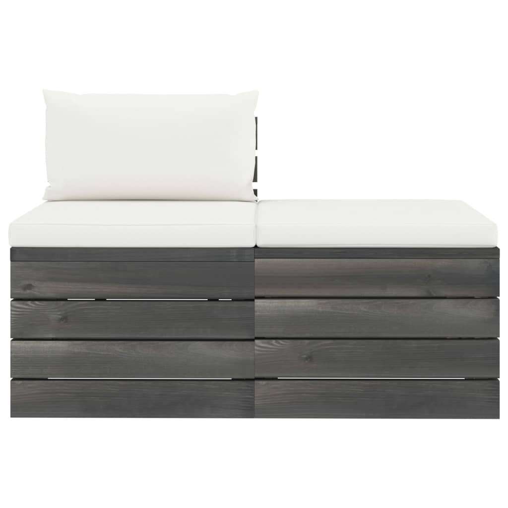 Set Divani da Giardino su Pallet 2 pz con Cuscini Massello Pino 3061673