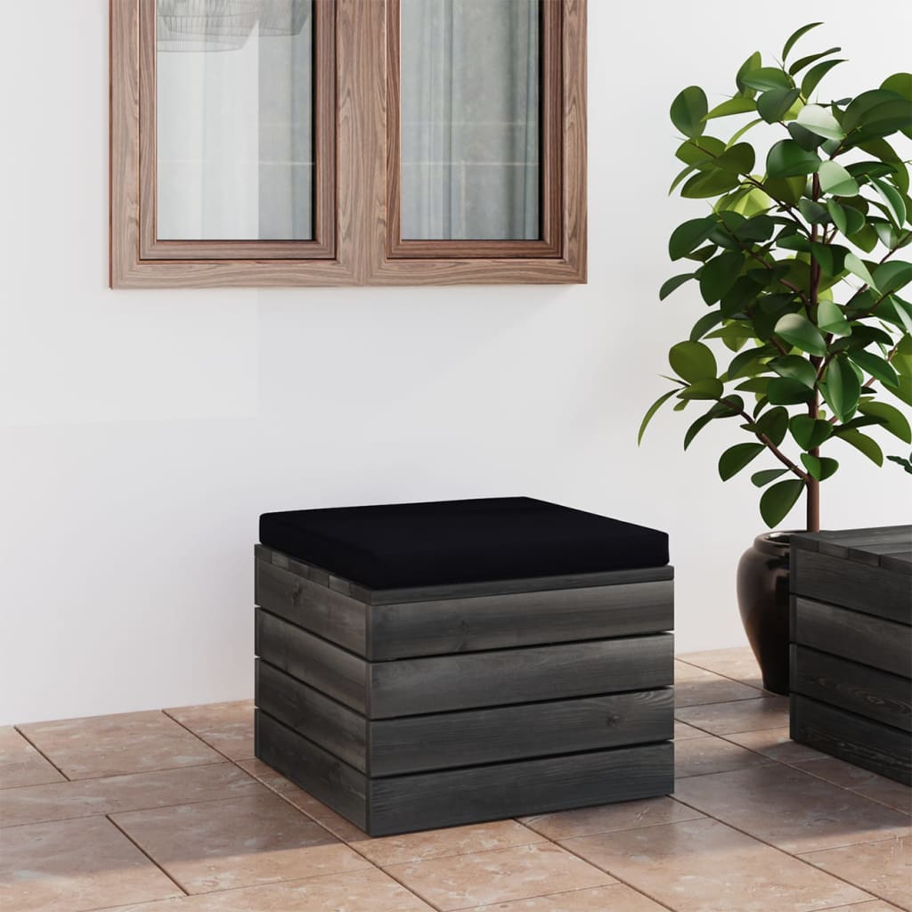 Pouf da Giardino su Pallet con Cuscino in Legno di Pino 3061702