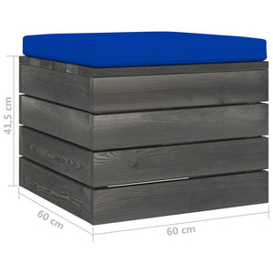 Pouf da Giardino su Pallet con Cuscino in Legno di Pino cod mxl 75845