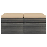 Pouf da Giardino su Pallet 2 pz con Cuscini in Massello di Pino cod mxl 63501