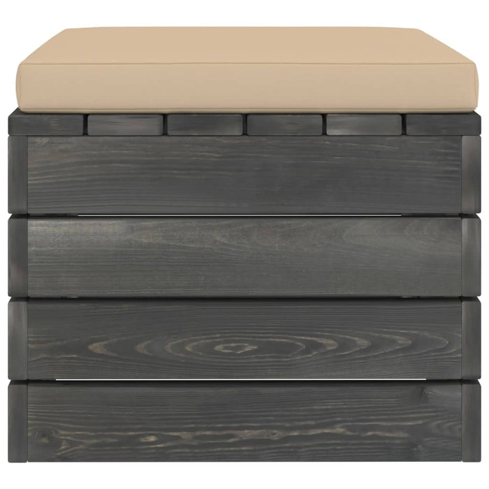 Pouf da Giardino su Pallet 2 pz con Cuscini in Massello di Pino cod mxl 63501