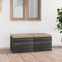 Pouf da Giardino su Pallet 2 pz con Cuscini in Massello di Pino cod mxl 63501