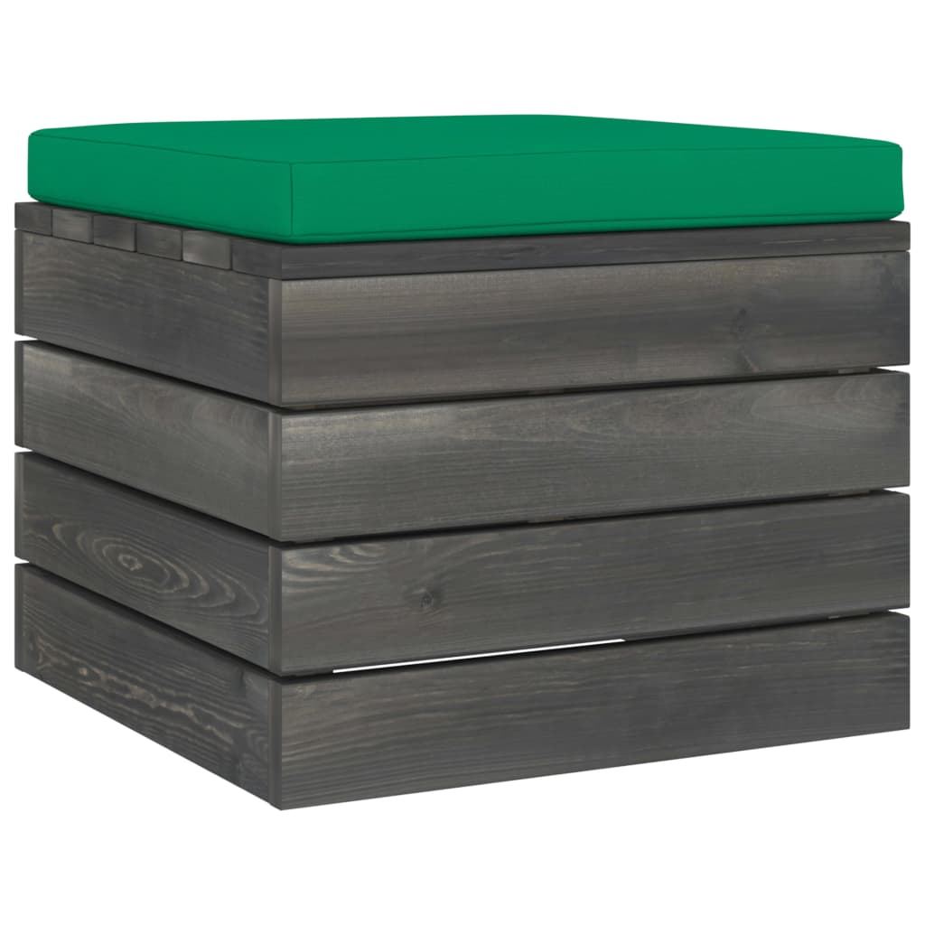 Pouf da Giardino su Pallet 2 pz con Cuscini in Massello di Pino cod mxl 74519
