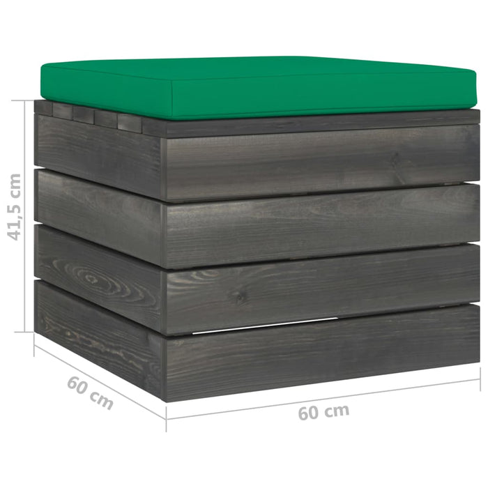 Pouf da Giardino su Pallet 2 pz con Cuscini in Massello di Pino cod mxl 74519