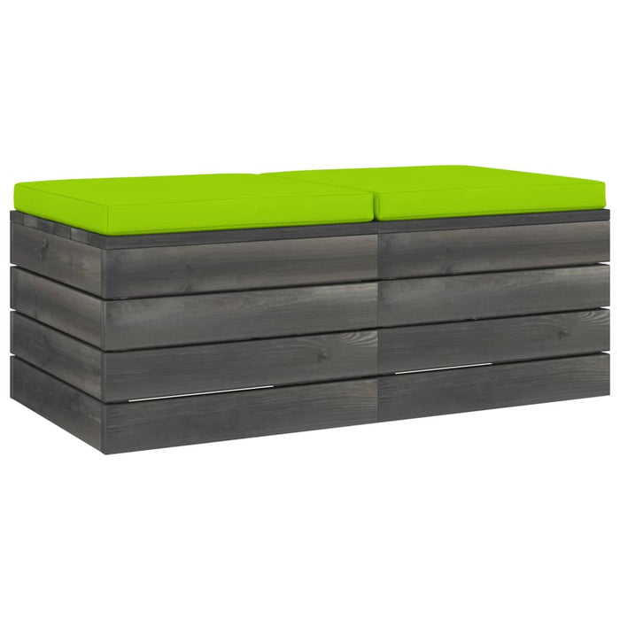 Pouf da Giardino su Pallet 2 pz con Cuscini in Massello di Pino cod mxl 72342