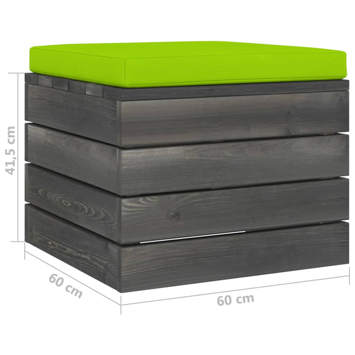 Pouf da Giardino su Pallet 2 pz con Cuscini in Massello di Pino cod mxl 72342