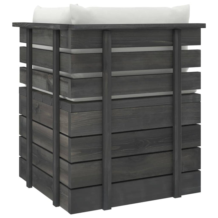 Divano da Giardino 2 Posti su Pallet con Cuscini Massello Pino cod mxl 44027