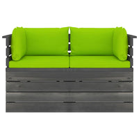 Divano da Giardino 2 Posti su Pallet con Cuscini Massello Pino 3061742