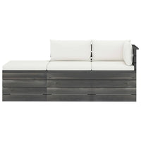 Set Divani da Giardino su Pallet 3 pz con Cuscini Massello Pino cod mxl 39226