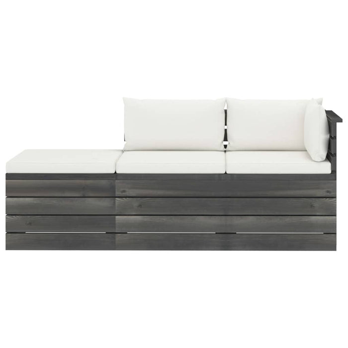 Set Divani da Giardino su Pallet 3 pz con Cuscini Massello Pino cod mxl 39226