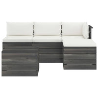 Set Divani da Giardino su Pallet 5 pz con Cuscini Massello Pino cod mxl 39223