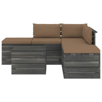 Set Divani da Giardino su Pallet 6 pz con Cuscini Massello Pino cod mxl 44163