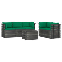 Set Divani da Giardino su Pallet 6 pz con Cuscini Massello Pino cod mxl 42346