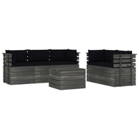 Set Divani da Giardino su Pallet 6 pz con Cuscini Massello Pino cod mxl 41507