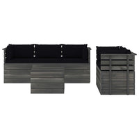 Set Divani da Giardino su Pallet 6 pz con Cuscini Massello Pino cod mxl 41507