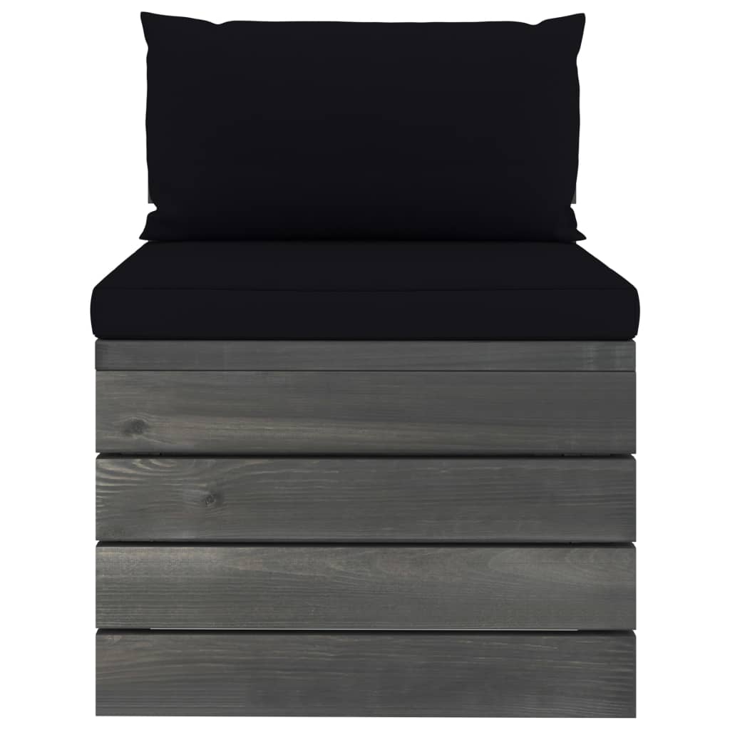 Set Divani da Giardino su Pallet 6 pz con Cuscini Massello Pino cod mxl 41507