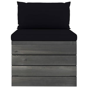 Set Divani da Giardino su Pallet 6 pz con Cuscini Massello Pino cod mxl 41507