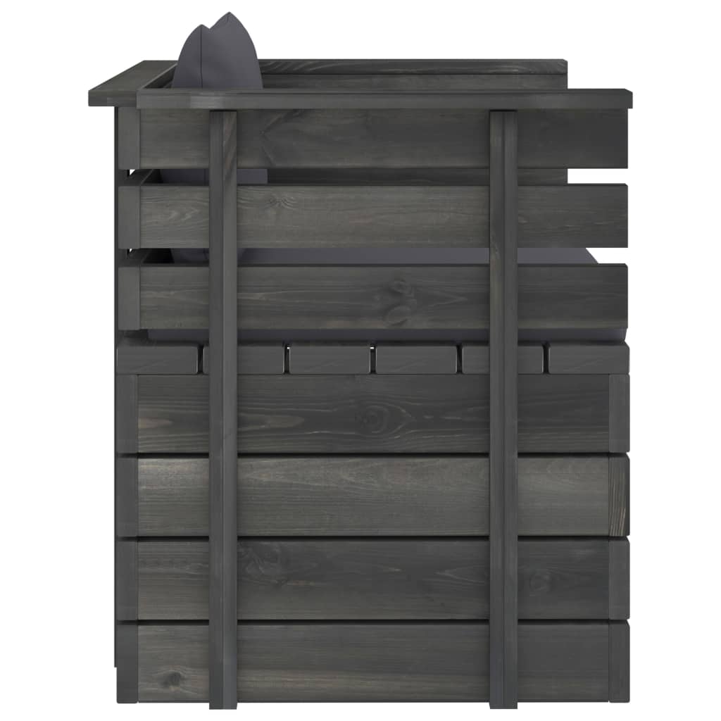 Set Divani da Giardino su Pallet 7 pz con Cuscini Massello Pino 3061959